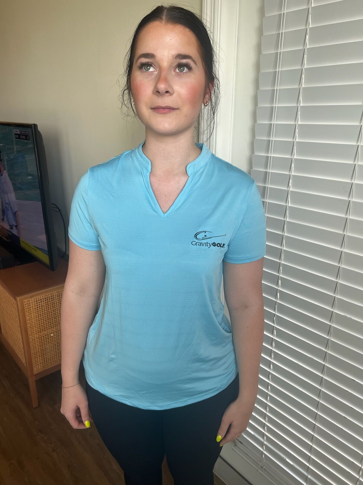 Ladies Gravity Golf Shirt – Blue Ladies Gravity Golf Shirt - Blue